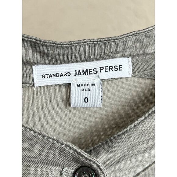 Standard James Perse Tissue Button Up Front Pockets Cardigan Gray Womens 0 XS - Picture 9 of 10